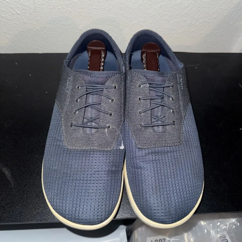 OluKai Nohea Moku Men’s Boat Shoes Lace-Up Breathable Mesh Gray/Black US 10.5